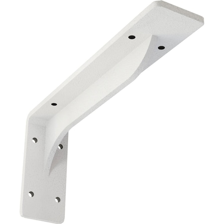 Ekena Millwork Embrey Steel Bracket, Hammered White 2"W x 10"D x 4 3/4"H BKTM02X10X04EBHWH